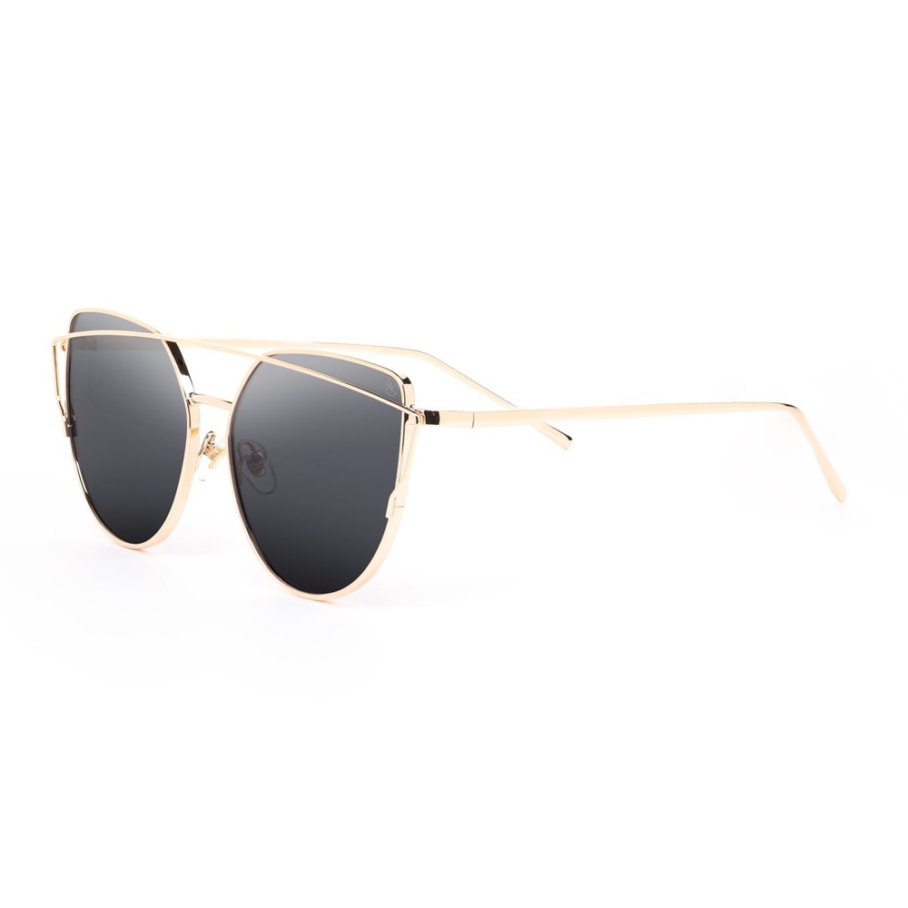 Kara and Kate Black On Gold Mirrored Sunglasses - Picture 3 of 6